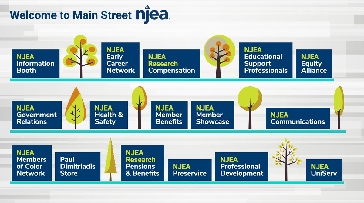 Main Street NJEA at the #NJEAConvention looks a little different this year, but it still feels the same. Stop by your favorite booths today! #TogetherFromHome