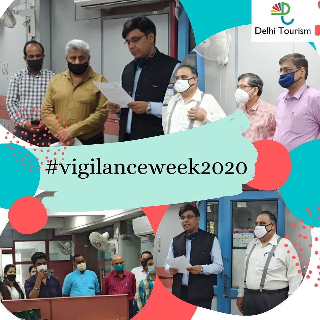 tourism_delhi's tweet photo. #vigilanceweek2020 observed at the DTTDC Headquarters. 

#CVCofIndia 
@CVCIndia https://t.co/QSSRovHlr4