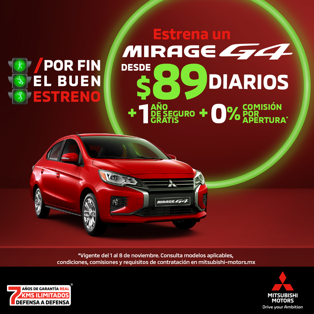 MitsubishiMex's tweet photo. Dale el mejor fin a todos tus caminos estrenando el #NuevoMirageG4 de #Mitsubishi. #UnRitmoDistinto #CambiaTodo. Checa más detalles aquí: https://t.co/5WS1N3WGQC https://t.co/YliFuf3xpR