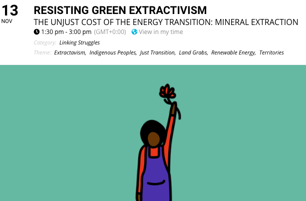 _YLNM's tweet image. Because you can't solve a problem with the same thinking that created it...

Join us for a webinar about resisting green #extractivism and the unjust costs of a mineral-intensive #energytransition.

13th Nov. 1:30-3pm GMT.

Register: cop26coalition.org/global-gatheri…