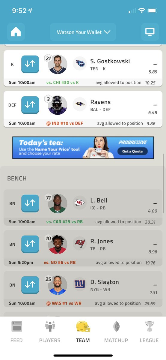 COWA0527's tweet photo. @NFLFantasy @adamrank @amfam Unsure what to do :/ https://t.co/nybQkevMfN