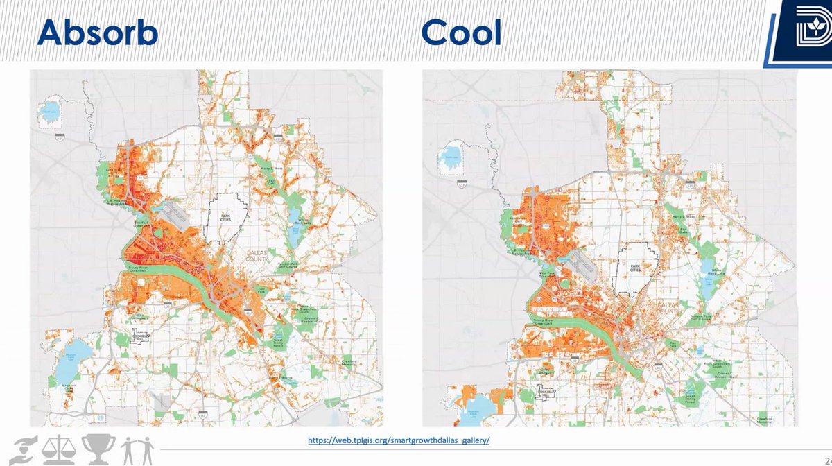 Ends with a map of the water absorption and heat island maps. Says this is tied to our policies which require and perpetuate these results.