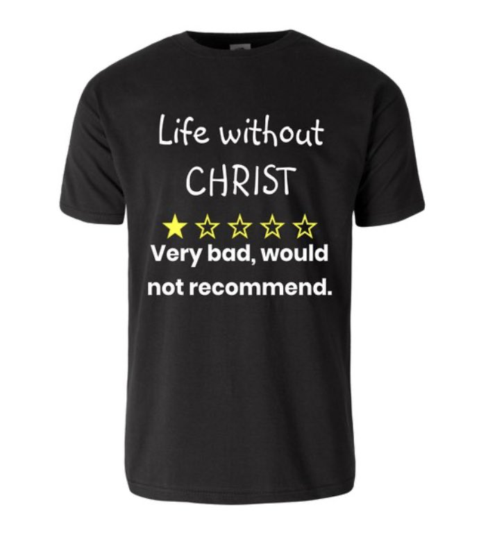 ftc_llc's tweet photo. Today's 🏆Featured Item 🏆Our "Life Without Christ" tee!
#featureditem #teeshirts #tees #christianteeshirts #christianblogger #lifewithoutchrist #wouldnotrecommend #rating #tryJesus #JesusSaves #JesusIsKing #onlineshopping #onlineshop #smallbusiness #onlinebusiness #entrepreneurs https://t.co/9Ypi0WwWcr