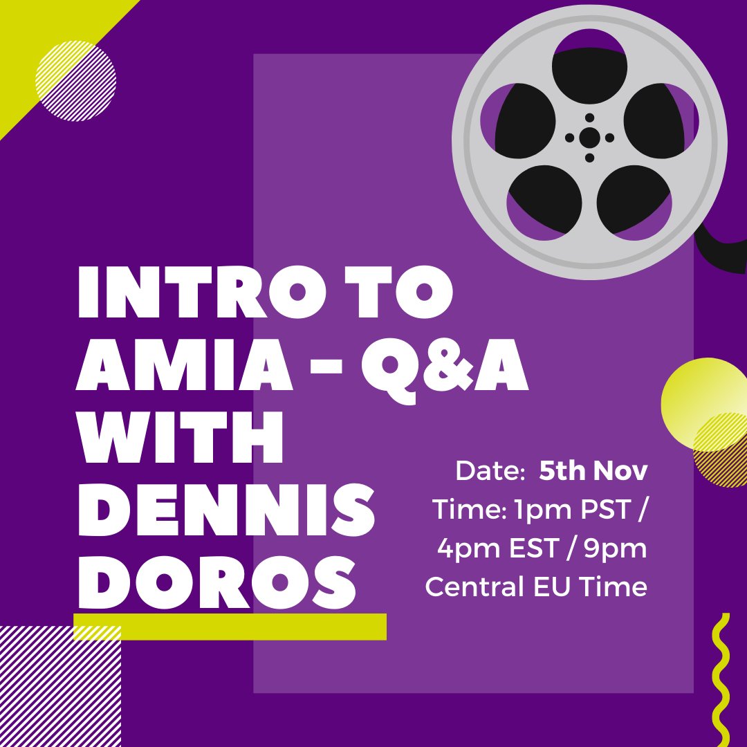 AMIAatUofT's tweet photo. Today is the day for the AMIA Q&amp;A session! Here are the instructions to join:

Join the server: https://t.co/8yz7HMSaNg at 1pm PST / 4pm EST / 10pm CET

Add your questions to the text channel: #Intro-to-AMIA

Join the “Lounge” video channel and say hi to Dennis! https://t.co/Uaey9h0LYE