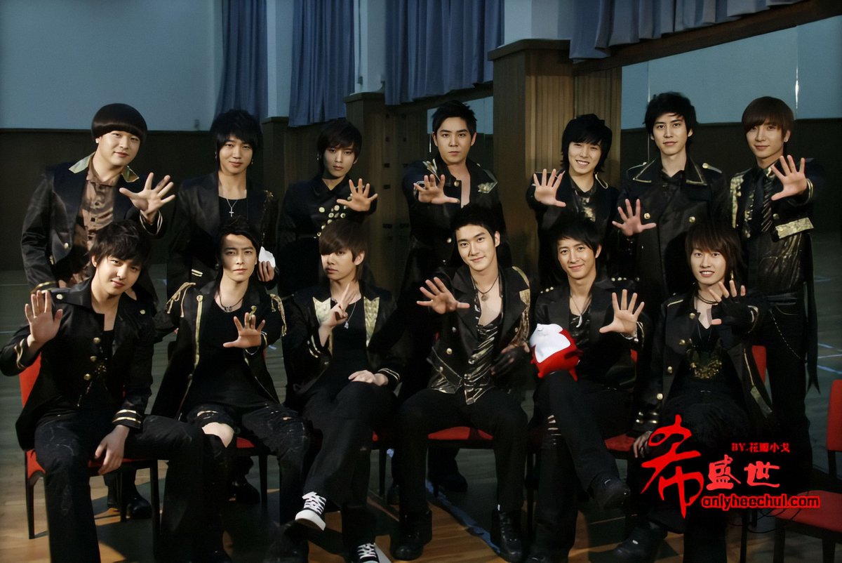 SUPER JUNIOR 

• 1st Korean artist who were labeled as "KING OF HALLYU" by numerous popular media personnel all around the world.

• 1st Korean artist to be eliminated in MAMA &amp; GDA due to many awards and having lots of Daesangs

#슈퍼주니어_15주년_다_죽여 <a href="/SJofficial/">SUPER JUNIOR</a>