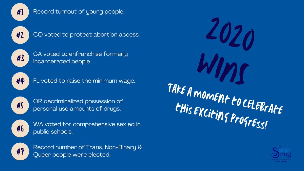 SisterSong_WOC's tweet image. While we wait, let's celebrate some of the big wins from the 2020 elections. 

(thanks, @AbortionCare for inspiring this list) 

#CountEveryVote! #RJAllDay!