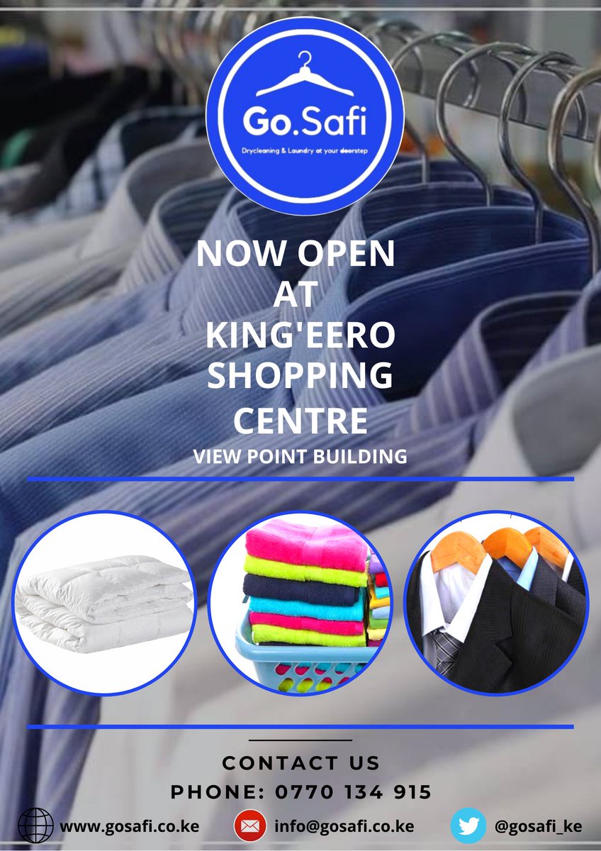 GoSafi_Ke's tweet photo. Our first ever Franchise shop is coming up at Kabete. Enjoy introductory discounts at the click of the button.
Are you interested in the best franchise model in dry cleaning industry? Do you want your money to work for you?
Email: info@gosafi.co.ke
https://t.co/w3cFFmolRq https://t.co/8p22SRxdkP