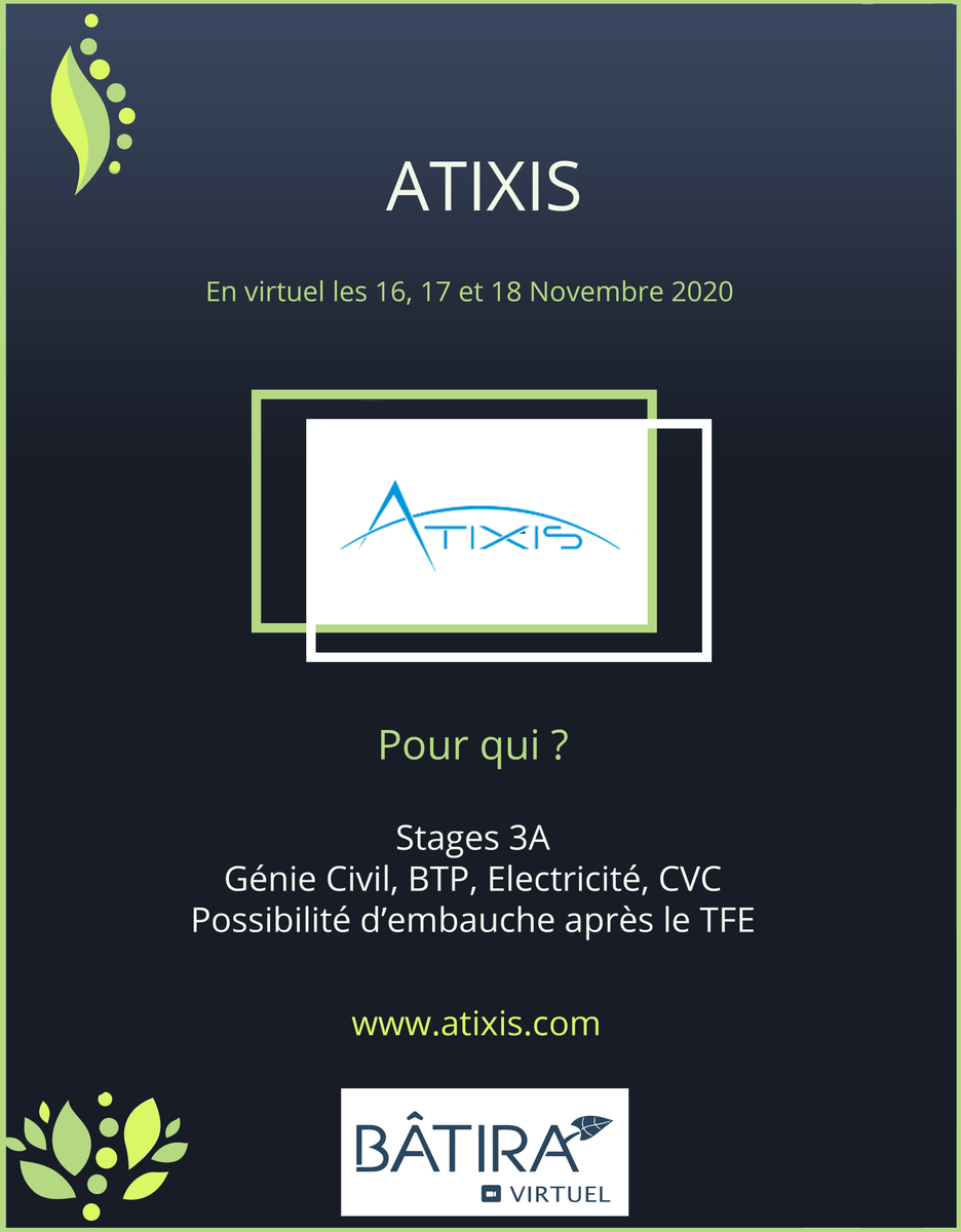 ForumBatira's tweet photo. Atixis sera présent au Forum BATIRA 2020 !
Vous pouvez retrouver plus d'informations sur le site Internet https://t.co/D6VHHd151w.
Rendez-vous les 16,17 et 18 novembre sur Seekube !

Vous pouvez vous préinscrire ici  ➡️ https://t.co/uMqrEJFPBg.

L'équipe BATIRA 2020. https://t.co/Yj2MoJUimE