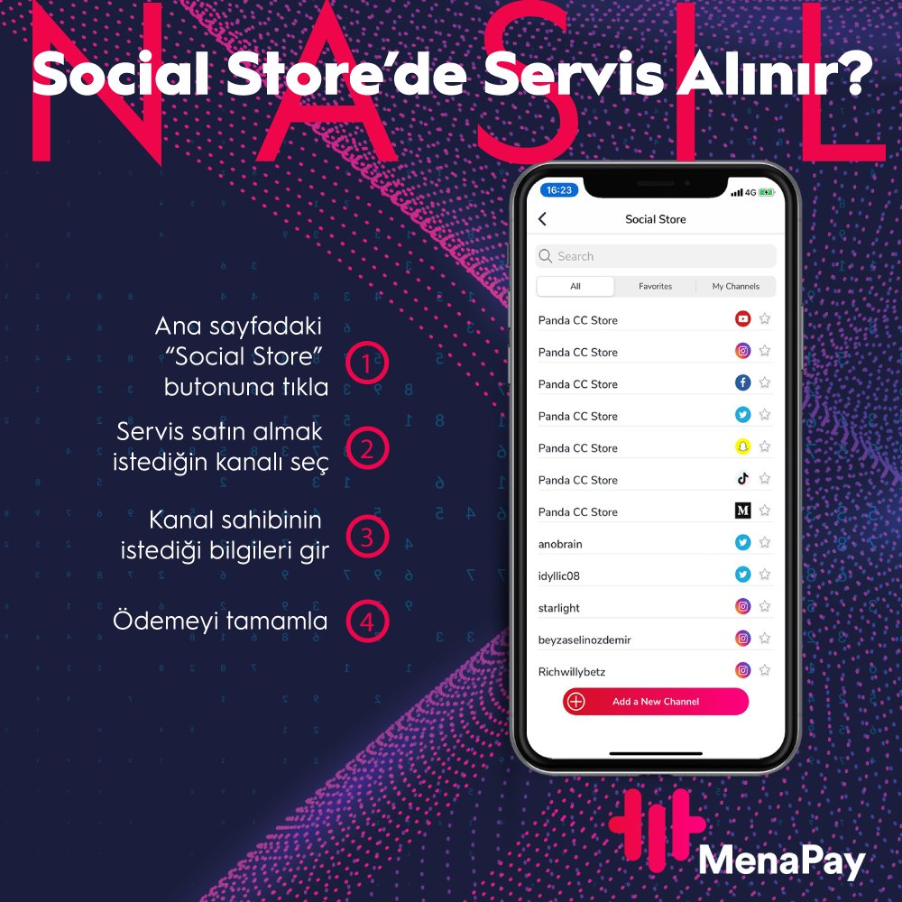 menapayturkiye's tweet photo. En sevdiğin sosyal medya fenomeninin hizmetlerini Social Store ile kolaylıkla satın alabilirsin!
#MenaPay #SuperApp #SocialStore https://t.co/Oospyr1pM8