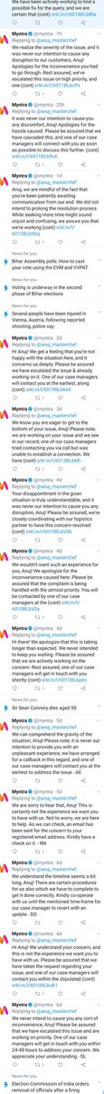 anuj_masterchef's tweet photo. @myntra 
I know you are really actively working to help me
But not by solving my issue  but sending your bulletin replies
See the attached screenshot and have some shame https://t.co/PWoKTvS7PM