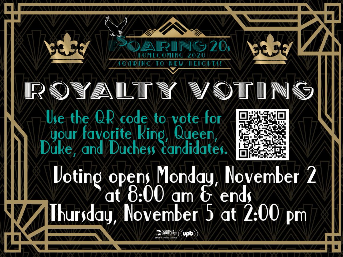 Homecoming Royalty Voting ends TODAY at 2 PM!  Click the link in our bio to vote before it's too late! #Soaring20s #ItsUp