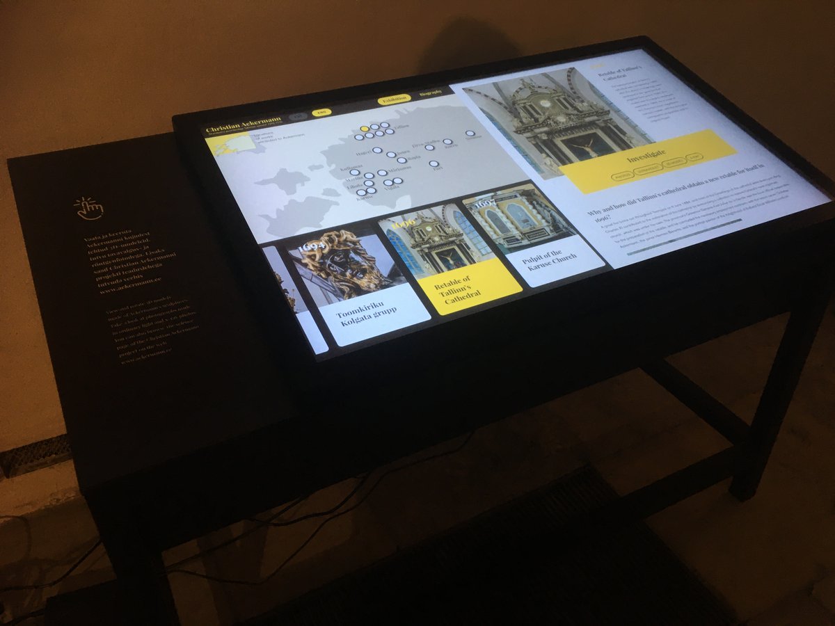 Archaeovision's tweet photo. Today we are at the opening of Ackermann exhibition. We have been working with 3D documentation and website for some years now. Website was given a new look for the exhibition kiosk. https://t.co/LmD4kakAfn