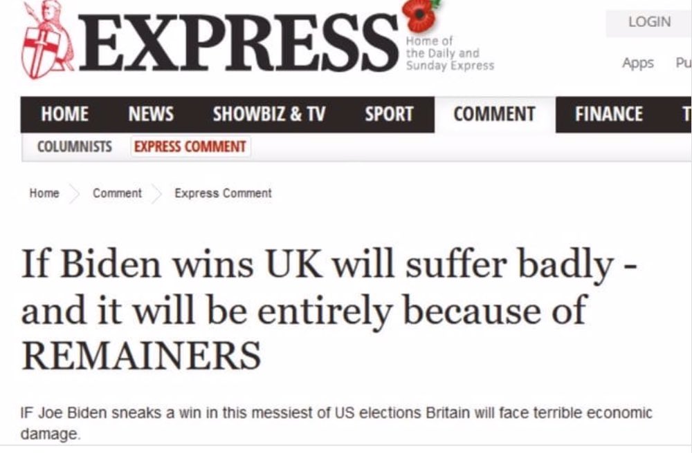 Yes, I admit it, Daily Express. You’ve caught me out. Like many people who voted to stay in the EU in 2016, I secretly became a US citizen and, four years in advance of the 2020 election, popped in the mail a (very slow) postal vote for Joe Biden.