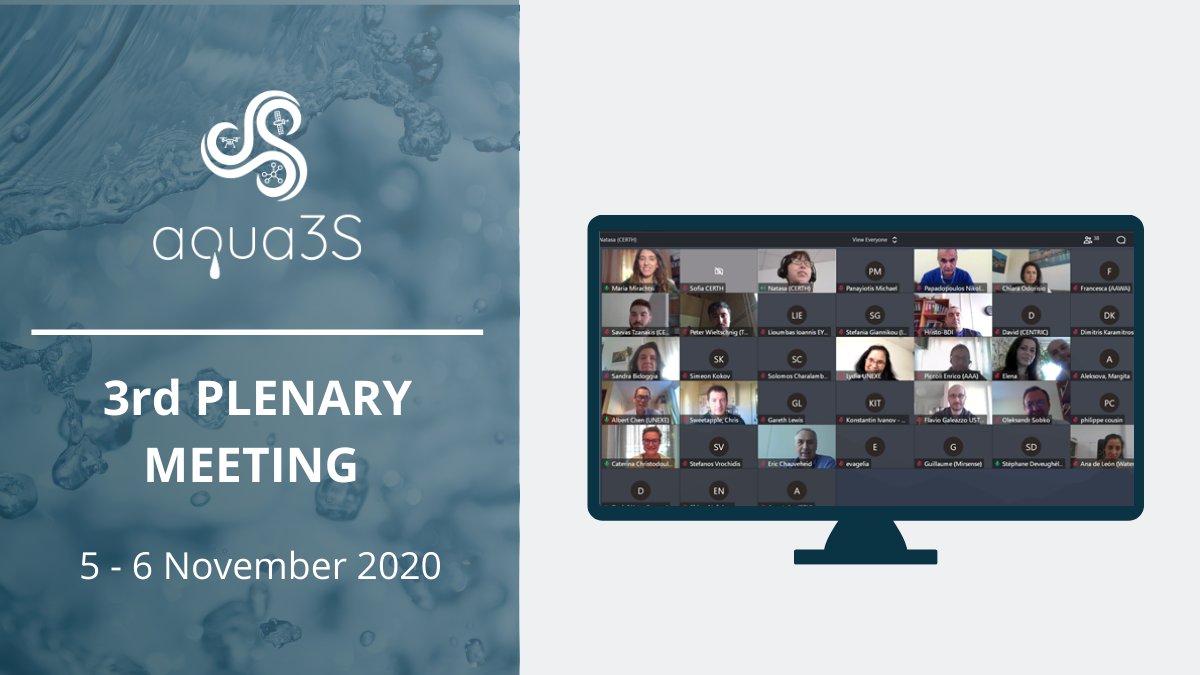 🎉'We are successfully entering into the 2⃣nd year of our <a href="/aqua3seu/">aqua3S</a> project with many developments, activities &amp; updates on all our fronts' said A.Karakostas from <a href="/CERTHellas/">ΕΚΕΤΑ-CERTH</a>' welcoming partners to our
3rd plenary meeting happening today &amp; tomorrow online!

➡️More to follow😉