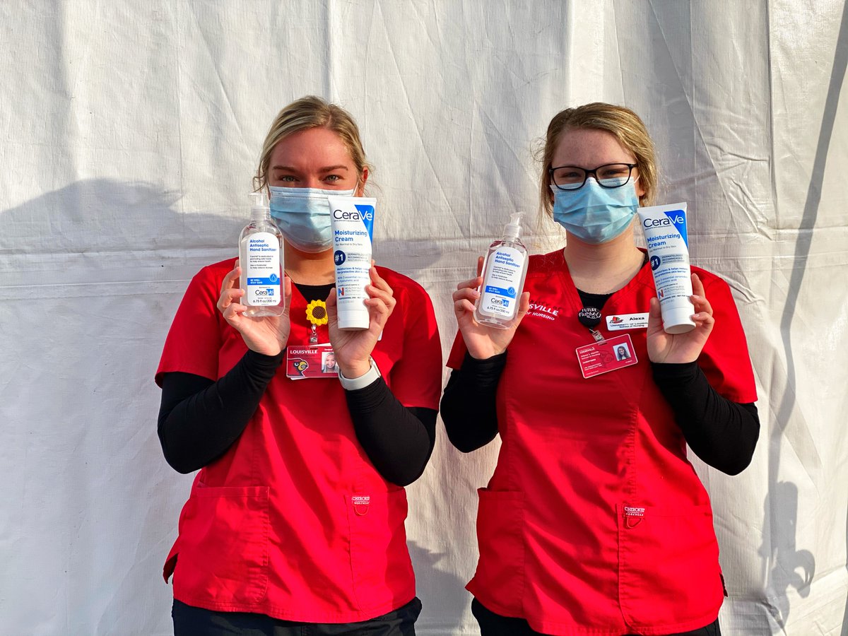 UofL_Nursing's tweet photo. Special thanks to @cerave and @HealthyNurseUSA for the supply of hand sanitizers and moisturizing creams for our students and staff. π₯°#YourGratitudeIsShowing #healthynurse #cardinalnurse https://t.co/36UL9rwUhD