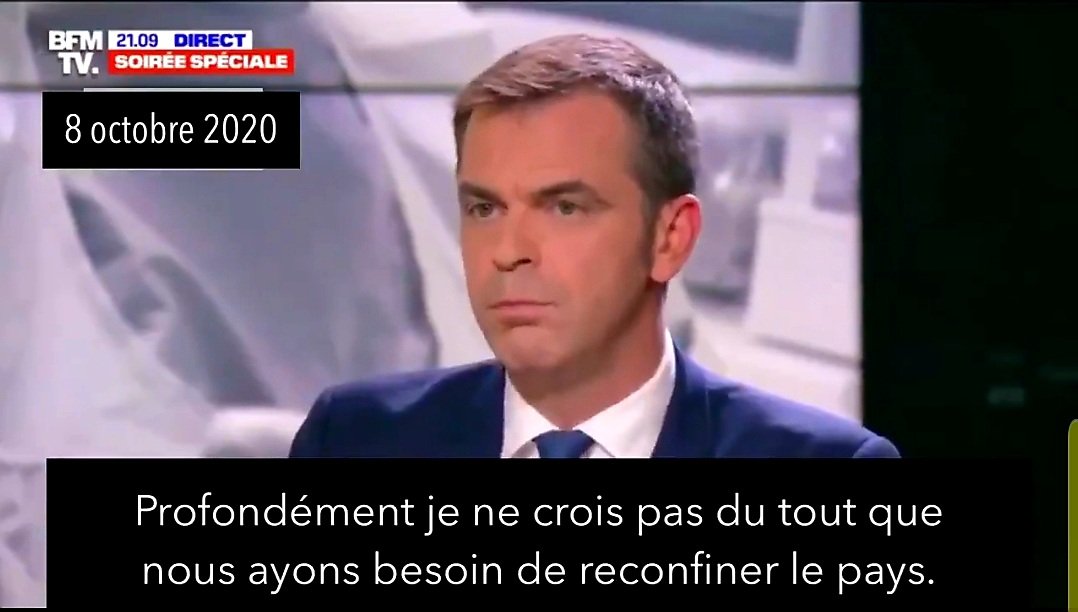 _Pat_Sim_'s tweet photo. @RevolteRevoltee #Veran - 10 mars :
"Aujourd'hui il n'y a pas une pénurie de #masques..." 

#Veran - 9 juillet :
"...la France est prête à empêcher une #secondevague" 

#Veran - 8 octobre :
"...je ne crois pas du tout que nous ayons besoin de reconfiner le pays" 

36 mille morts - #VeranDémission https://t.co/LcKoGYUHw2