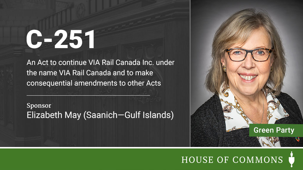 HoCChamber's tweet photo. .@ElizabethMay introduced Bill #C251 in the #HoC. https://t.co/0WUf6IhKrV