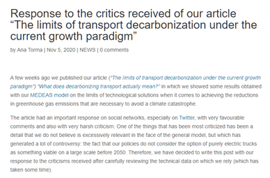 Now they are back with a 'rebuttal' that makes me feel a little ashamed for bashing people that apparently understand so little about the technology they feel compelled to write about. https://geeds.es/en/news-2/response-to-the-critics-received-of-our-article-the-limits-of-transport-decarbonization-under-the-current-growth-paradigm/