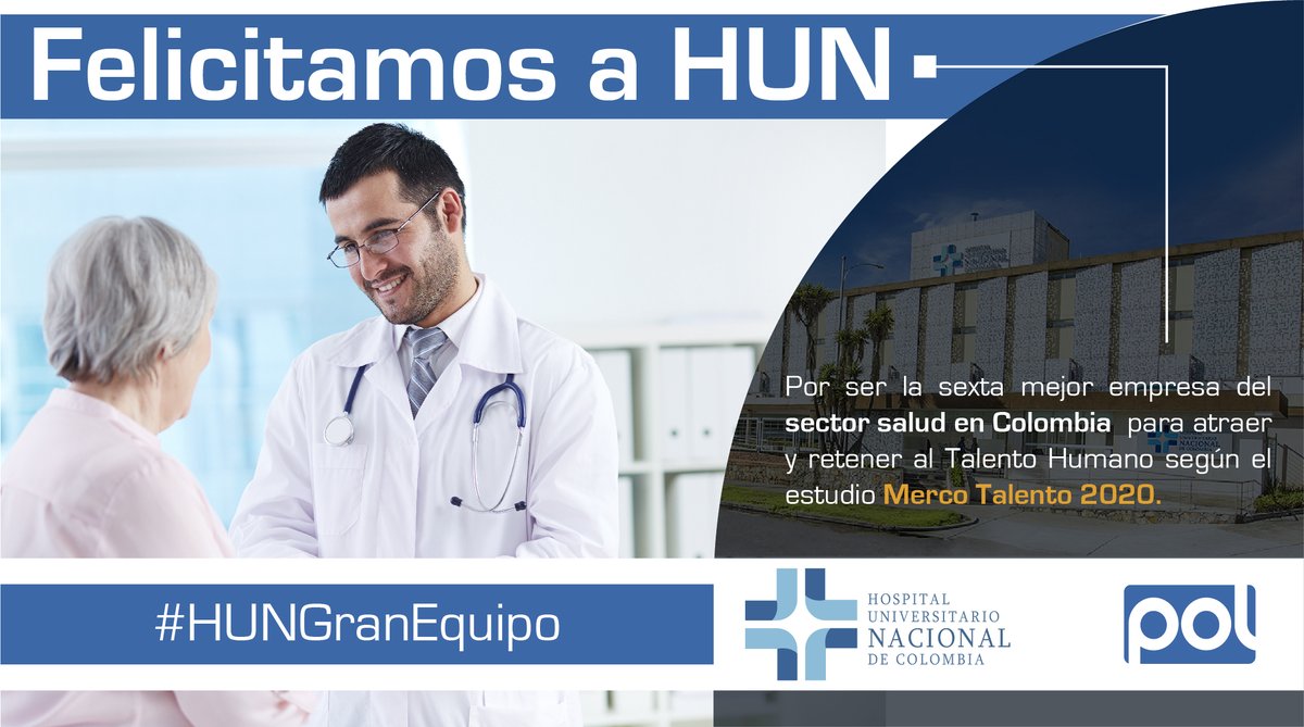 POLColombia's tweet photo. POL Colombia quiere felicitarlos @HospitalUNColom por brindar una mejor atención centrada en la seguridad del paciente y así seguir construyendo un camino a la excelencia
#HUNGranequipo #Mercotalento2020 https://t.co/OZGAx9URvn