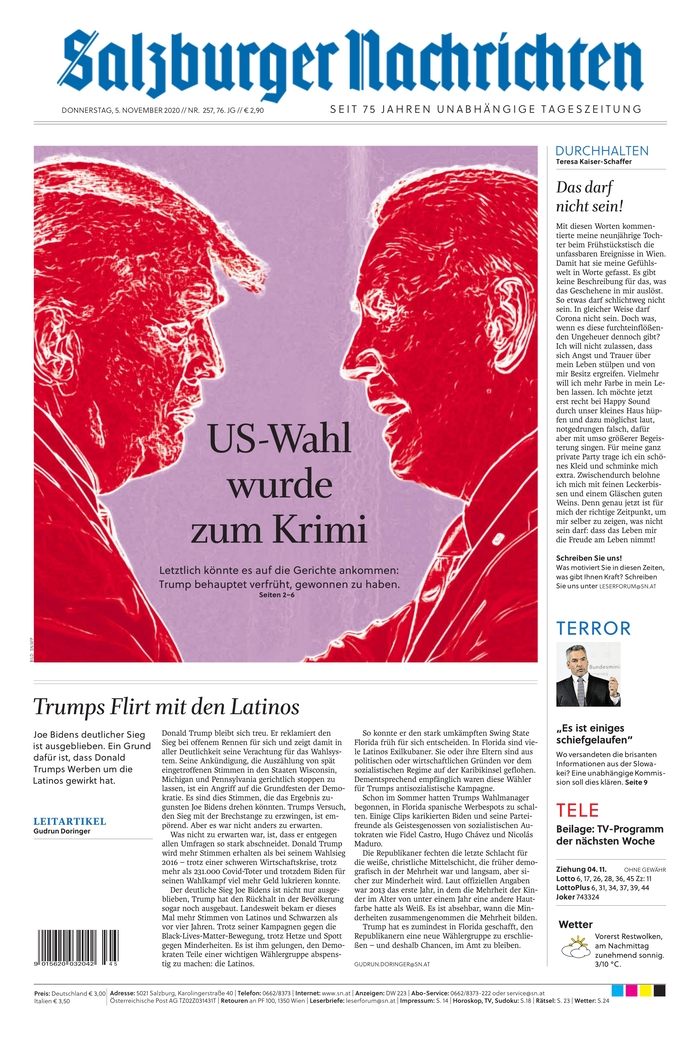 Day after-after election fronts from outside the US: