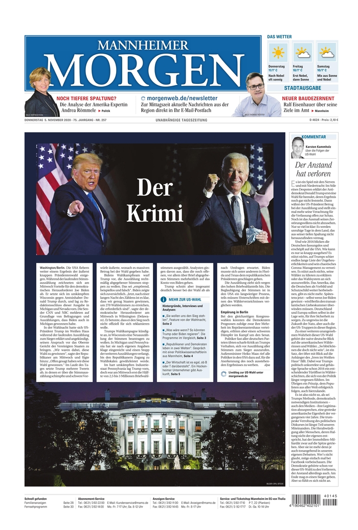 Day after-after election fronts from outside the US: