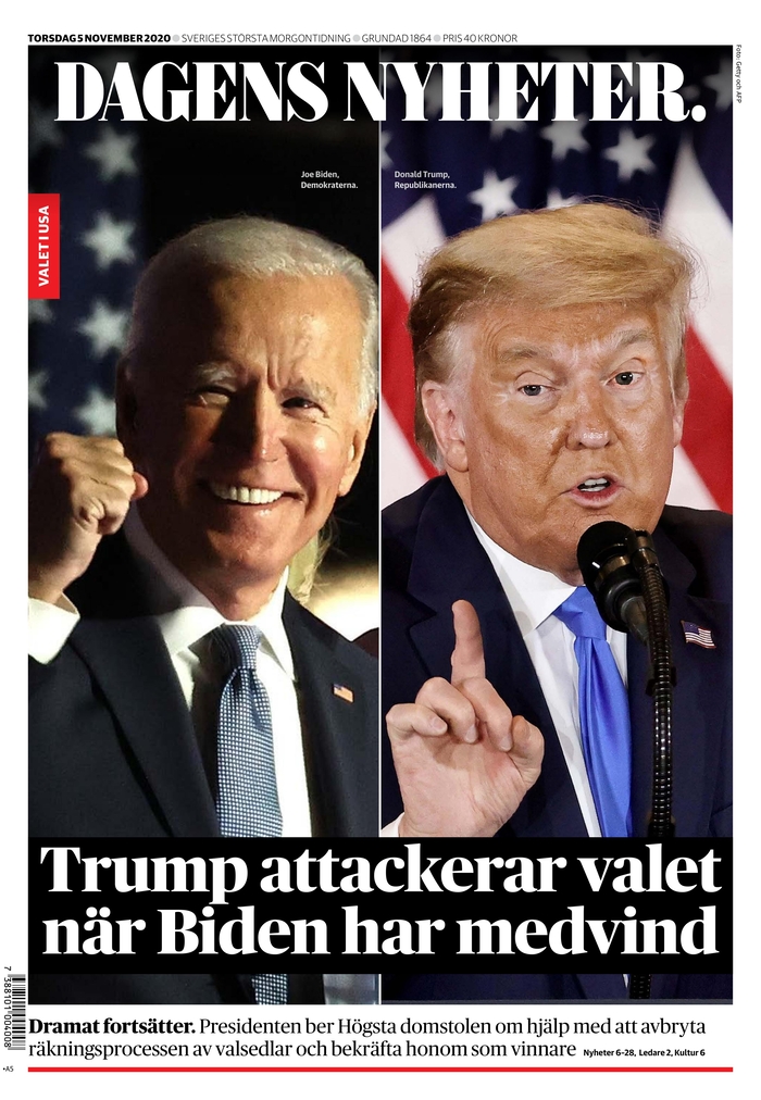 Day after-after election fronts from outside the US: