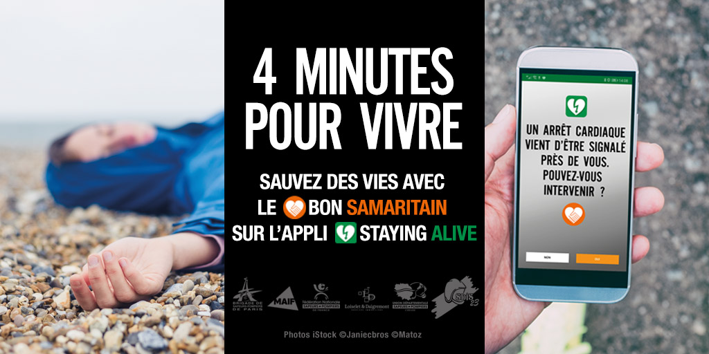 SDIS23's tweet photo. Parce que chaque seconde compte, parce que tout le monde peut sauver une vie, rejoignez la communauté du #BonSamaritain en téléchargeant #StayingAlive !

Ou encore :

Une Application : #StayingAlive

Une communauté : Les #BonsSamaritains

Une mission : Sauver des vies

@UDSP23 https://t.co/SMscPnxGOT