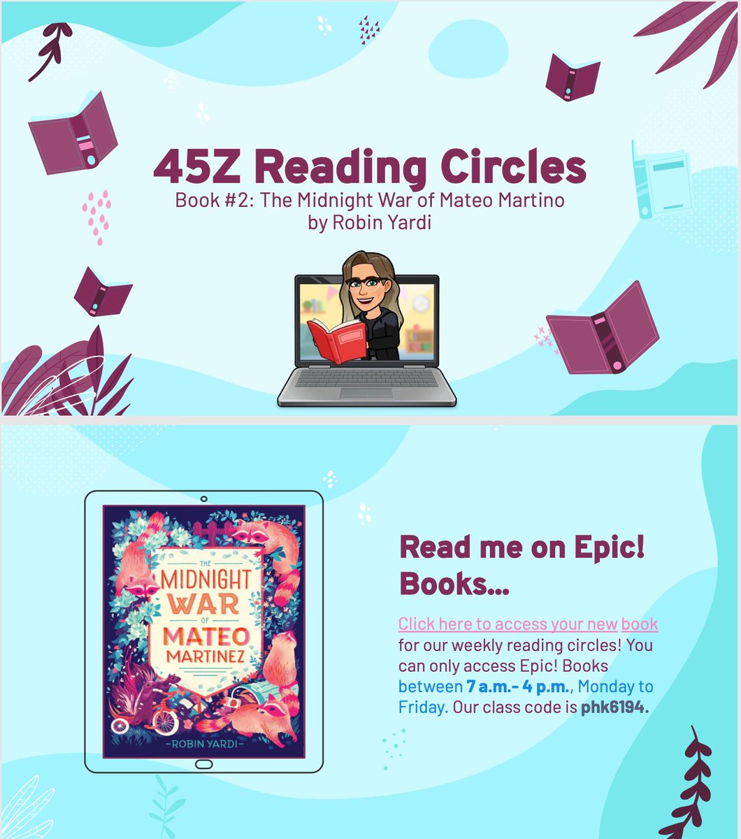 mllejones10's tweet photo. I am so thankful that @epic4kids has The Midnight War of Mateo Martinez by @RobinYardi available to read! I can't wait to see how my reading circles go in the new few weeks !📖💡🔎 https://t.co/UIjzxGeVnS