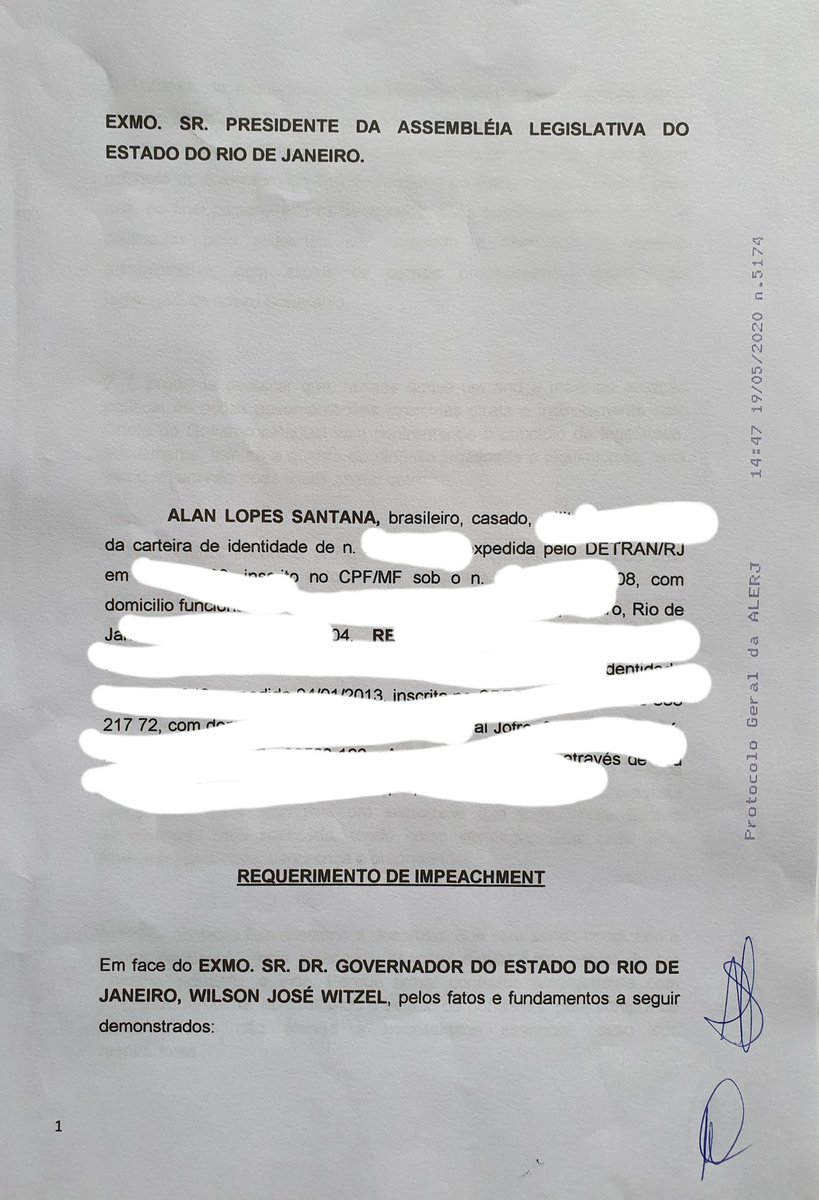 AlanLopesRio's tweet photo. URGENTE: Wilson Witzel acaba de cair! Seis dos 10 integrantes do colegiado, votaram pela aceitação da denúncia, formando maioria. Me sinto satisfeito por ter participado dessa luta. Em maio desse ano, fui o primeiro cidadão que entrou com pedido de impeachment desse bandido. https://t.co/JZRXlM2Qr6