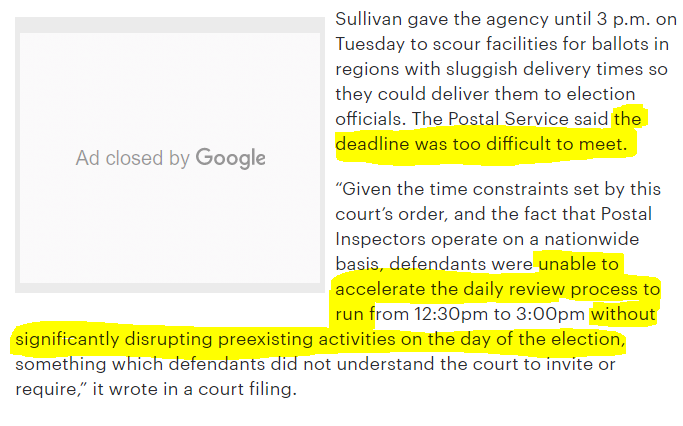 CinfullyUnique's tweet photo. [around 300,000 ballots not delivered to election offices by deadline]
Oh @USPS IF ONLY u had known ahead of time that 11/3 would be a busy day &amp; that there would be such an importance on getting particular pieces of mail delivered ON THAT DAY. If only you had months to prepare https://t.co/unmnbmU0ja