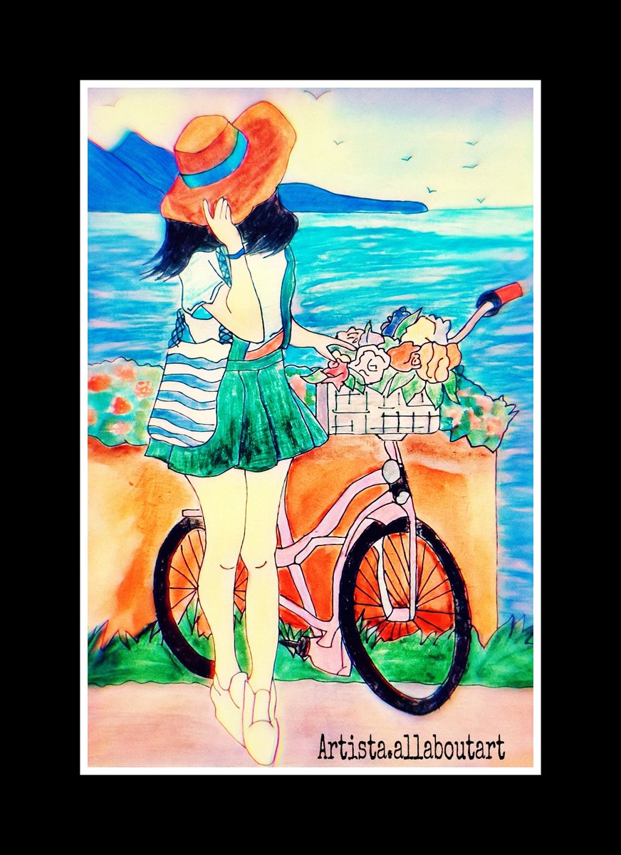 “It makes a big difference in your life when you stay positive.”
#pencilcolorpainting #girl #cycle #sceneary #ArtistOnTwitter #artontwitter