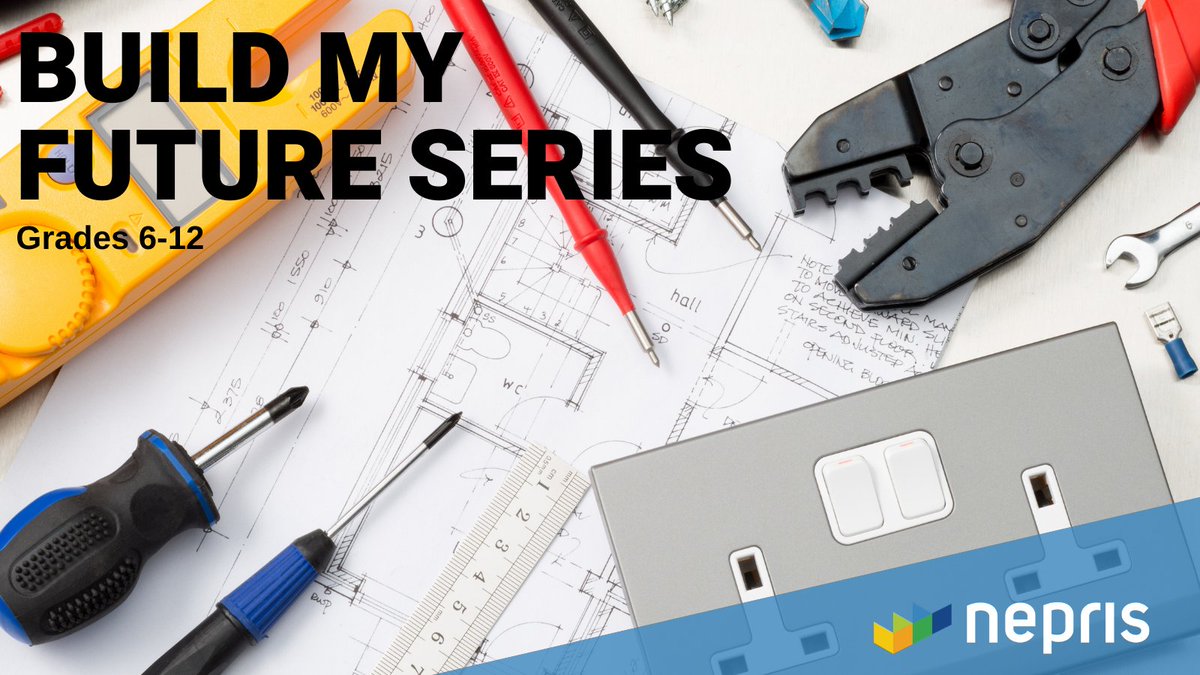 NEW CHAT TODAYin our November "Build My Future Series" series of live, #virtual Industry Chats for Grades 6-12. Learn about construction-focused careers + #jobs in roofing, plumbing, carpentry, electrical work &amp; more! Register ➡️  bit.ly/3ej2chM #NeprisConnects #EduChat