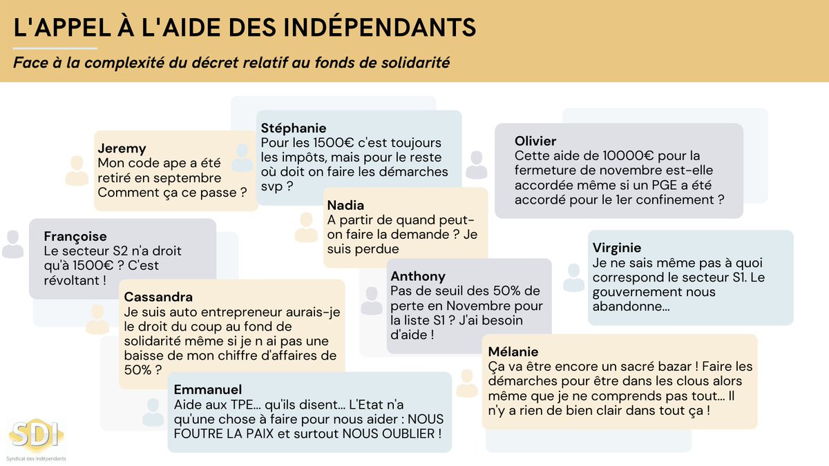 SDI_fr's tweet photo. 📣RETOUR À LA RÉALITÉ📣#LockdownNation
Centaines de questions, incompréhension totale des conditions d'accès au #FDS. S1,S1bis, couvre-feu, sept-oct-nov, % de CA, % de plafond de FDS…
LOURD CONSTAT : Nos #TPE s’estiment abandonnées !
Que répondez-vous à cela @BrunoLeMaire ? https://t.co/JxkWtbW8OW