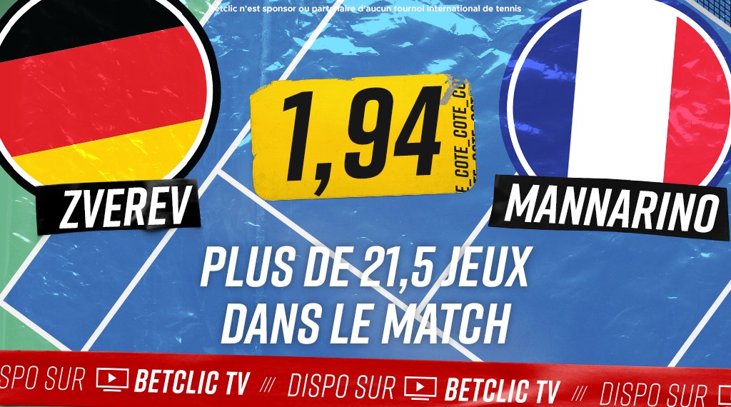 Betclic's tweet photo. 🎾🇫🇷 Le français tient tête à Zverev dans cet #OpenDeParis ?

Pariez et regardez le match sur votre Betclic TV 📺 https://t.co/8NvepK8LFq