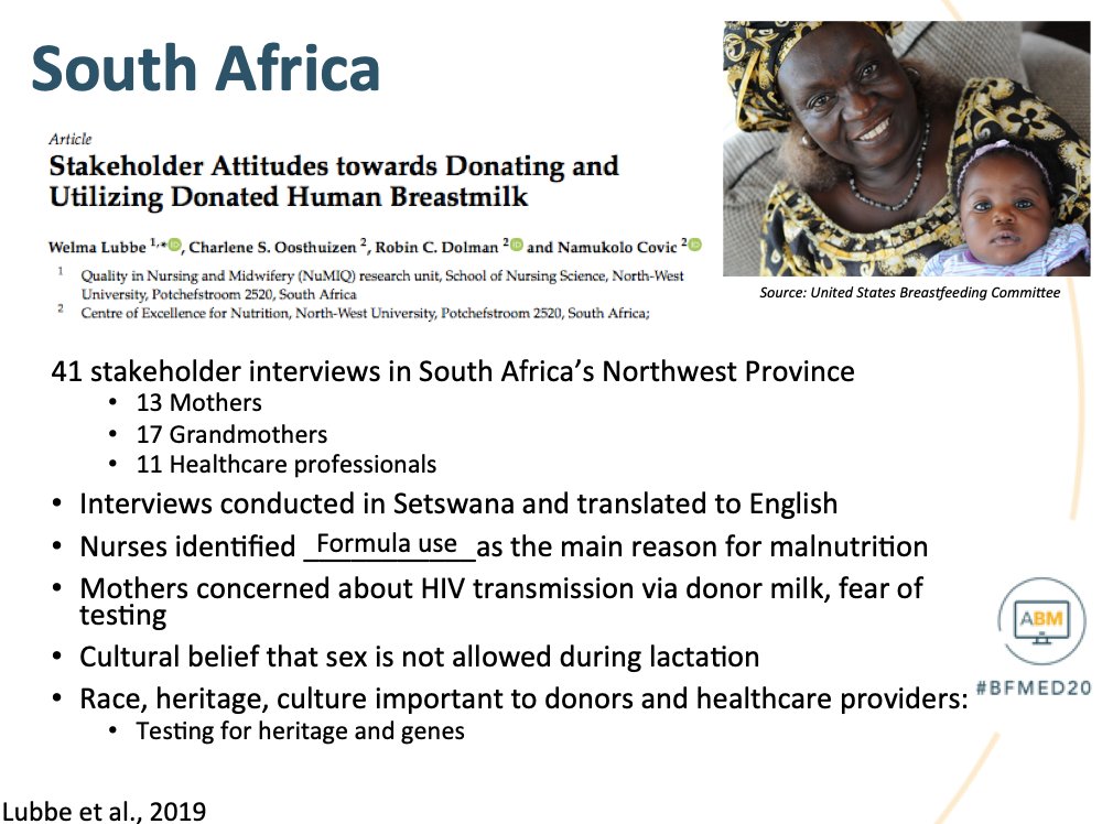 Context matters: in South Africa, nurses identified formula use as the main reason for malnutrition  https://pubmed.ncbi.nlm.nih.gov/31126144/&nbsp;  #bfmed20