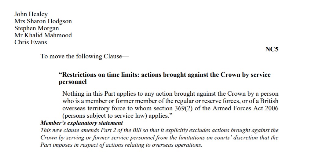 Labour asked the government to rethink. Instead, they voted against the Shadow Defence Team’s amendment which would have protected the rights of our service personnel.