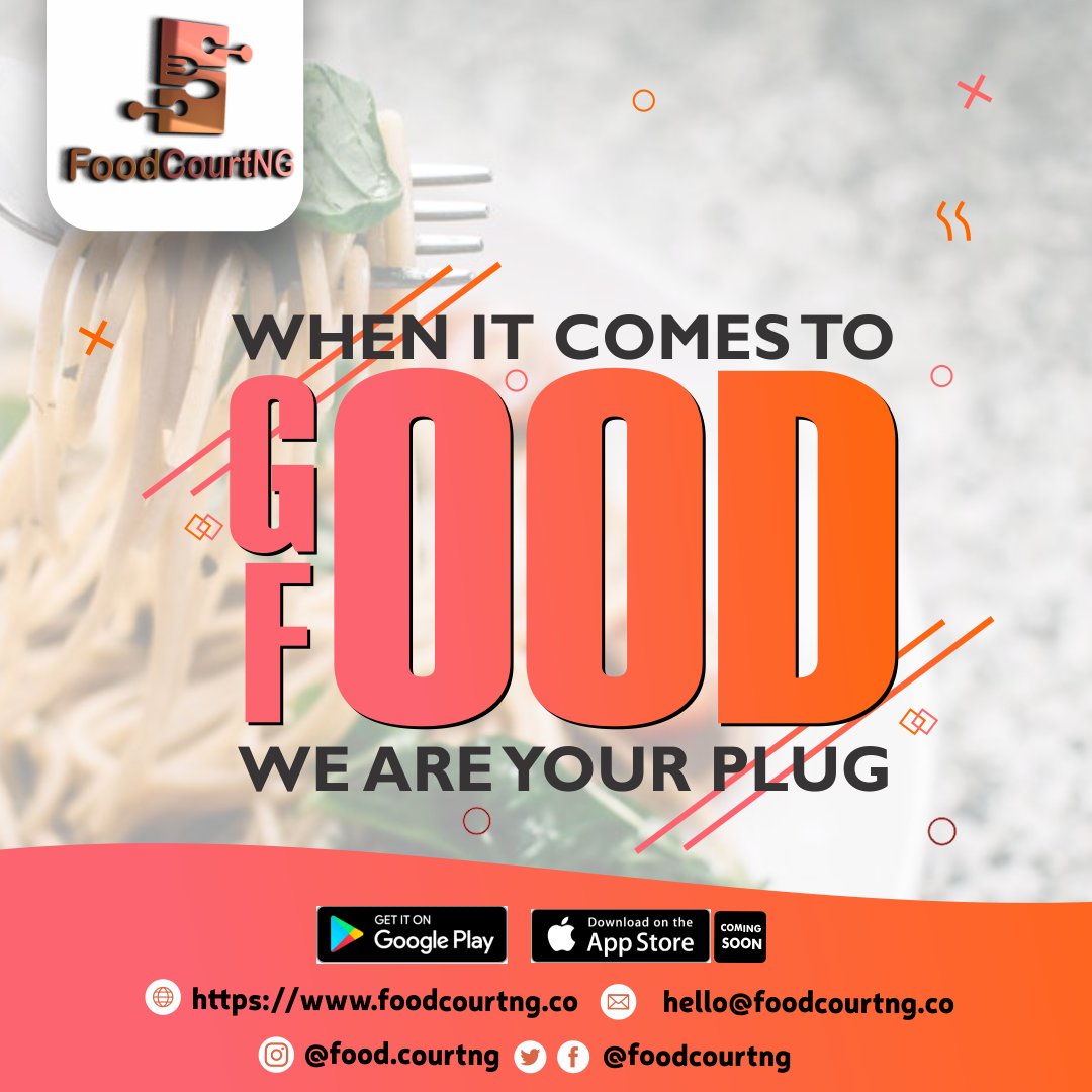 foodcourtng's tweet photo. When it comes to great food, we are your plug. Download the app from @GooglePlay https://t.co/WxeRIzG5ZJ and get access to over 500 cuisines from over 200 Food Vendors in 4 Cities. #ThursdayMotivation #ThursdayThoughts https://t.co/7RZMAXuWyE