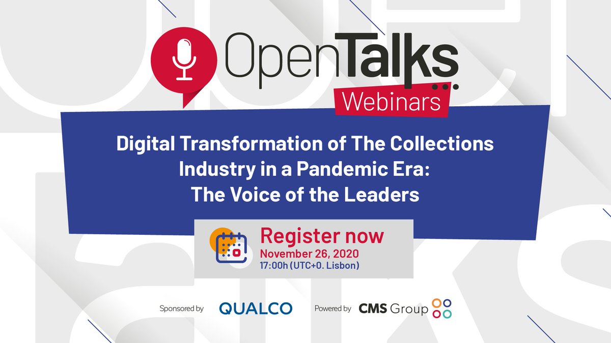 OpenHubNewsEU's tweet photo. #CMSOpenTalks | Join us in our free webinar “Digital Transformation of The Collections Industry in a Pandemic Era: The Voice of the Leaders"
How will the industry evolve?
📆 November 26, 2020. 17.00h Lisbon
Register NOW! Seats are limited.
👉🏻 https://t.co/HRdw8UtQZO https://t.co/enN9MipHwC