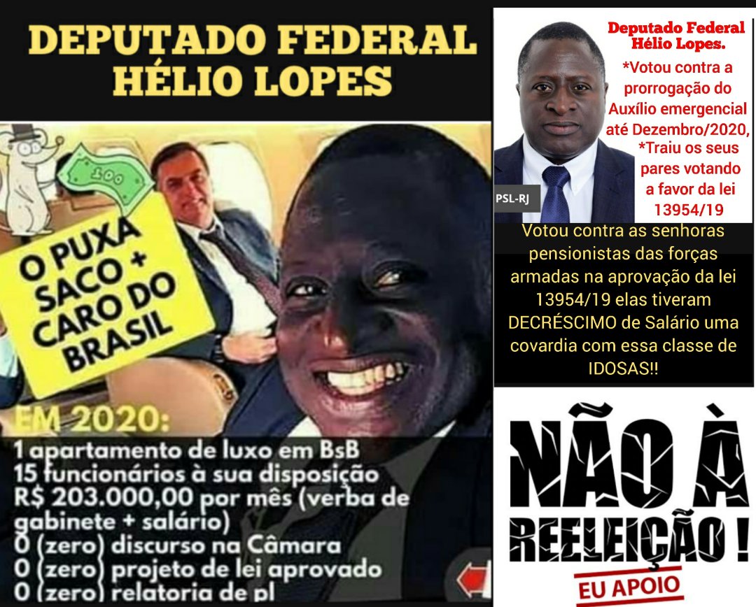 Arrependimento em ter votado no senhor <a href="/depheliolopes/">Helio Lopes</a> arrependimento em ter votado no senhor <a href="/jairbolsonaro/">Jair M. Bolsonaro</a> em 2022 não serão reeleitos!!!