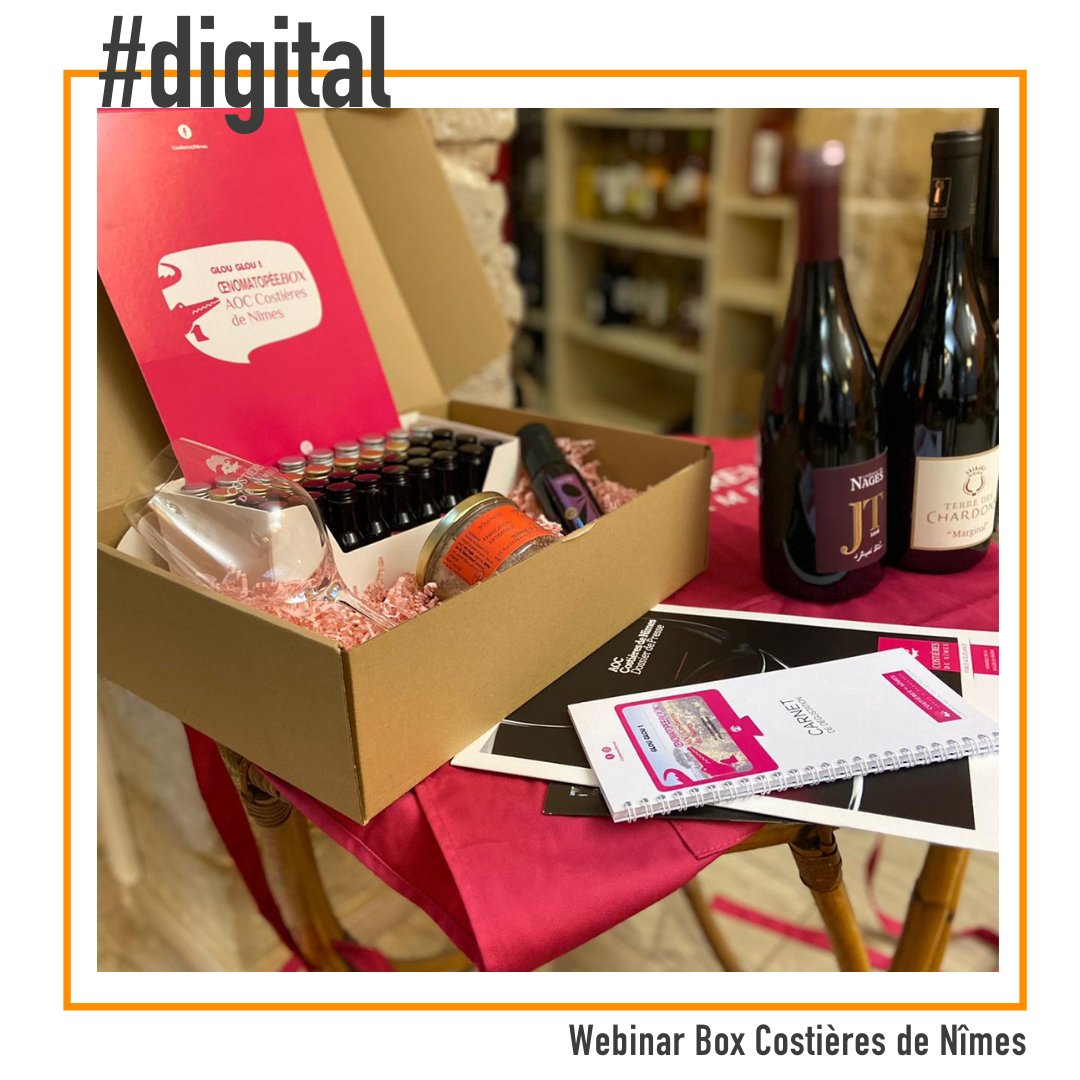#DIGITAL - Le mois dernier, on lançait une opération 2 en 1 pour l'appellation <a href="/costieres2nimes/">Costières de Nîmes</a> : une #box de dégustation et un #webinar #masterclass 🍷
Résultat : un format adapté à la situation sanitaire, des participants ravis et de belles retombées sur les réseaux sociaux 😄