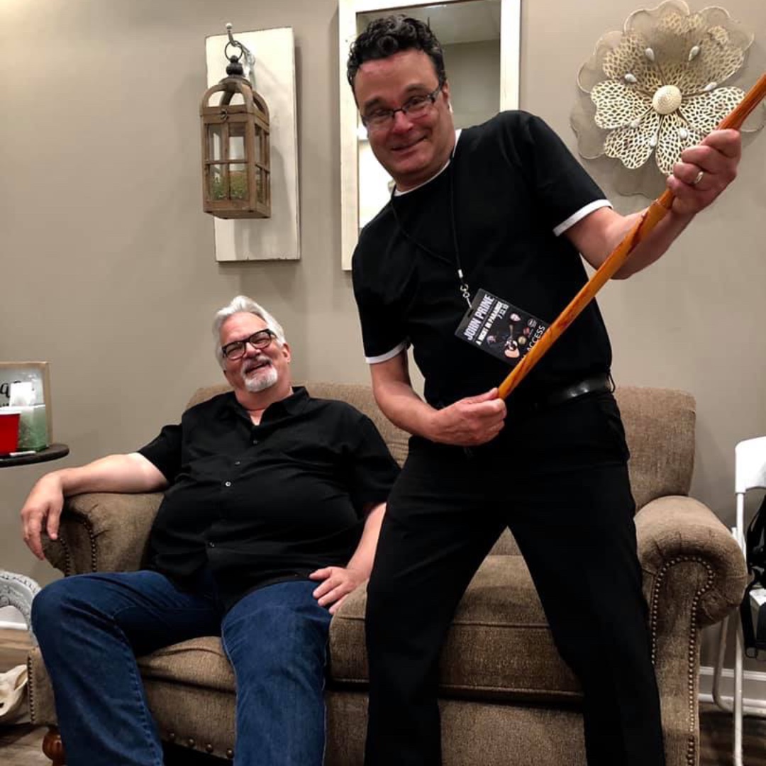 billy_prine's tweet photo. Billy and Prine Time Podcast co-host Michael Dinallo just prior to opening for Billy's brother John Prine on July 13, 2019. https://t.co/yB3HU5WDU5