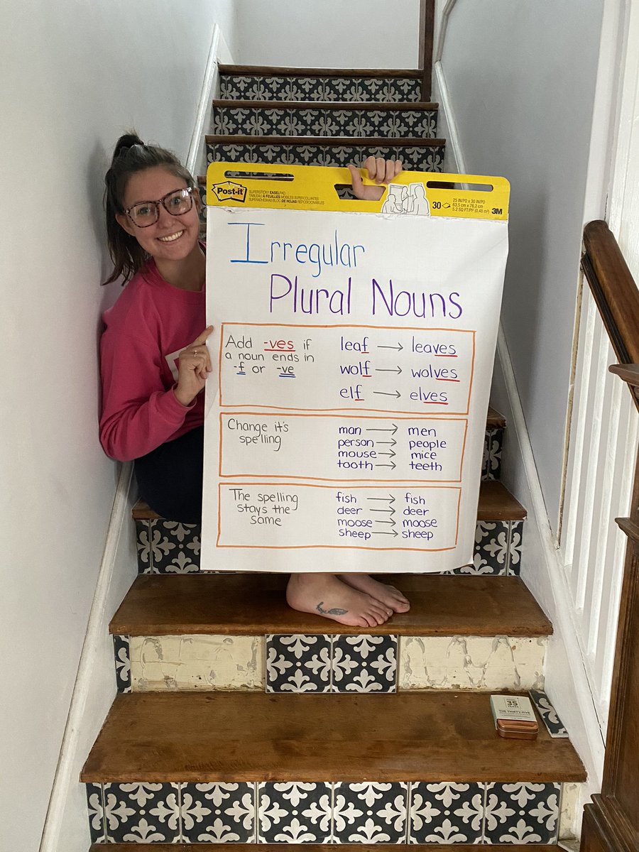 ZuratInTwo's tweet photo. Happy Thursday learning about irregular plural nouns today in second grade! #grammar #nouns #hillcrestelem #hillcresthuskies #distancelearning #teachfromhome https://t.co/N1RRjdLkBt