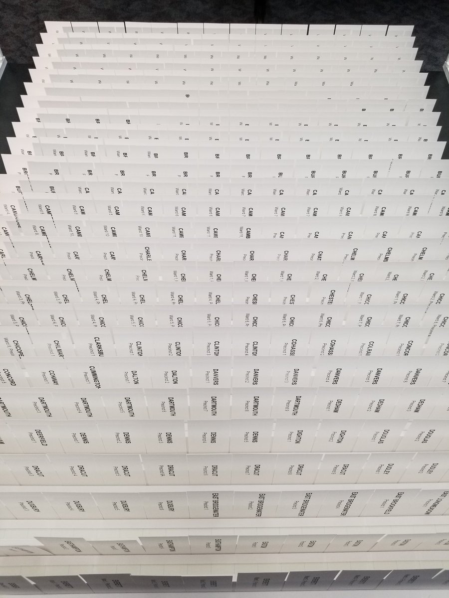 Each precinct is printed on one of these cards. 3%, or 66 precincts will be selected to conduct a hand count of all ballots counted on Election Day, to make sure our tabulators counted all of those ballots accurately.