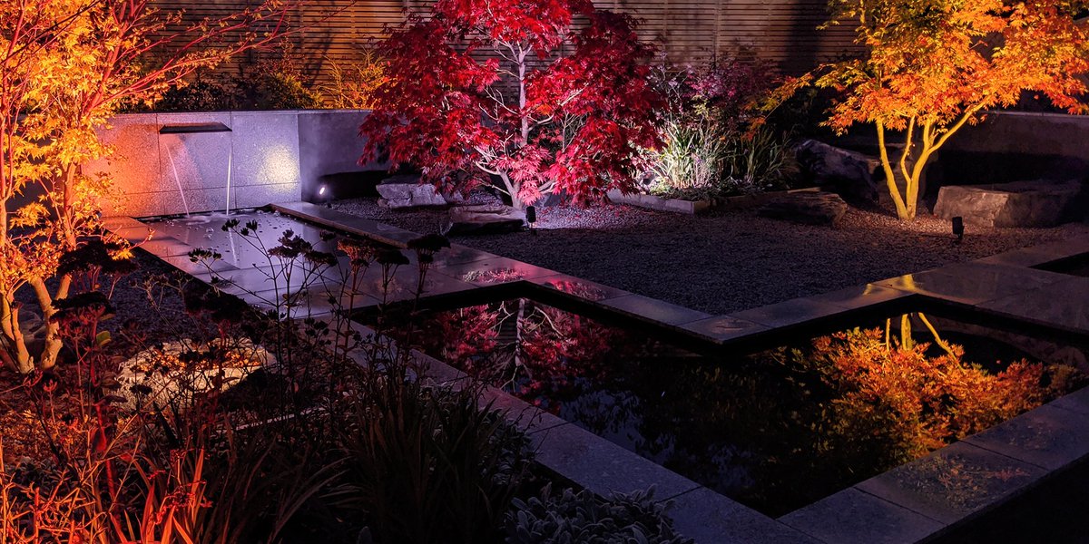 Bonfire night maybe a little different this year. Fireworks are one thing but how about lighting up your garden with a 16 million colour array of customisable smart lights!
Seen here incorporated into a recent project of ours.

#BonfireNight #landscapedesign #lightingdesign