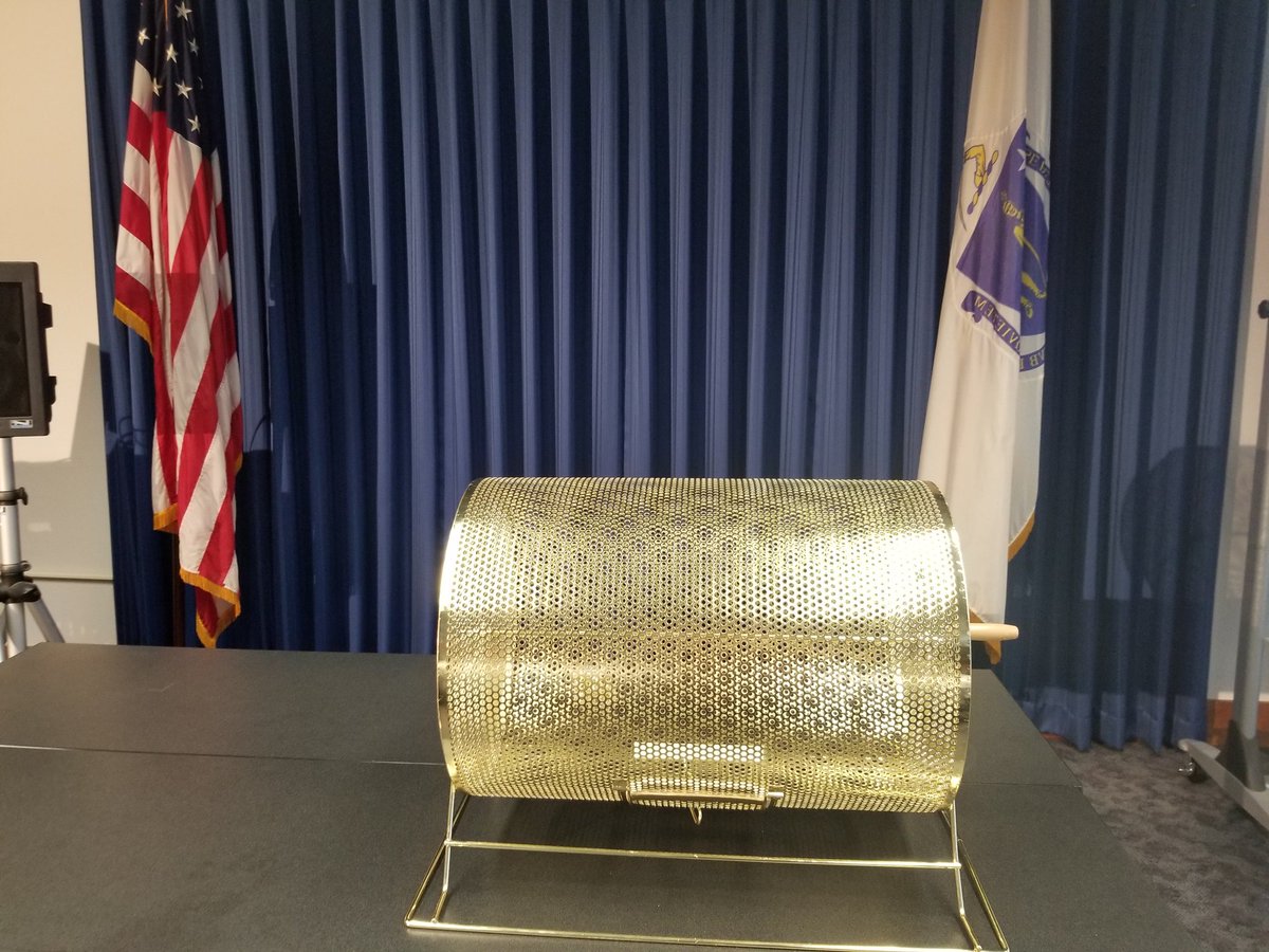 The selected precincts will be randomly selected from this drum and posted to this board.