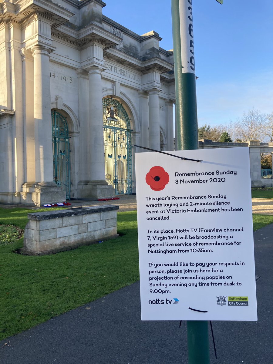 Remembrance Sunday will be different this year, but we will still be making sure to reflect and remember

A service of remembrance will be broadcast on Notts TV from 10.35-11.40 on Sunday morning

Full details here: mynottinghamnews.co.uk/city-confirms-…