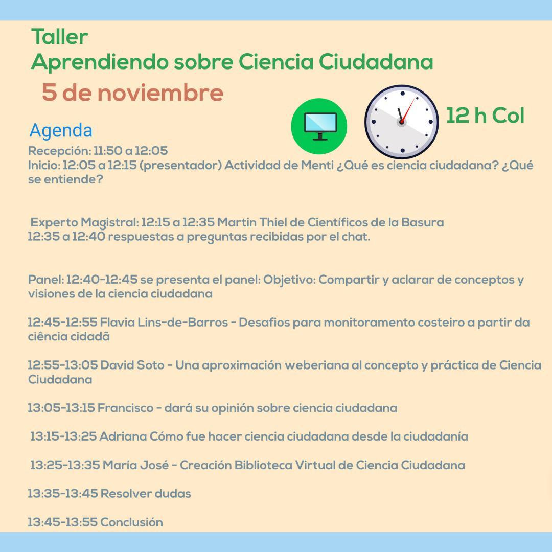 RProplayas's tweet photo. 📣Recuerda HOY nuestro 1er Taller #RedProplayas ⛱ sobre #CienciaCiudadana 🔎📊👨👩👧👦!!
📆05.11.2020
⏰12:00-14:00 COL GMT-5
📲https://t.co/r7TNh1xnSS
¡Te esperamos! 🤗
#CitizenScience #RedePropraias
Agenda 👇🏼 https://t.co/PP4zeugXoT