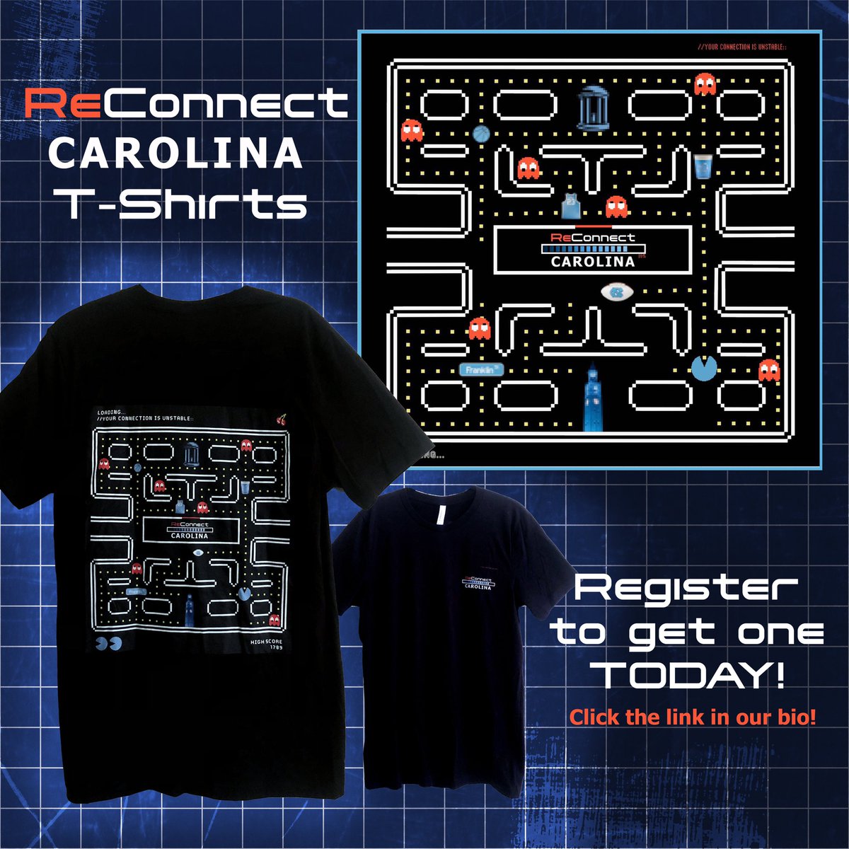 ReConnectUNC's tweet photo. Check out our 🔥FIRE🔥 new t-shirt design and register today to get one for yourself‼️ Link in bio https://t.co/2IDkKNvCu3
