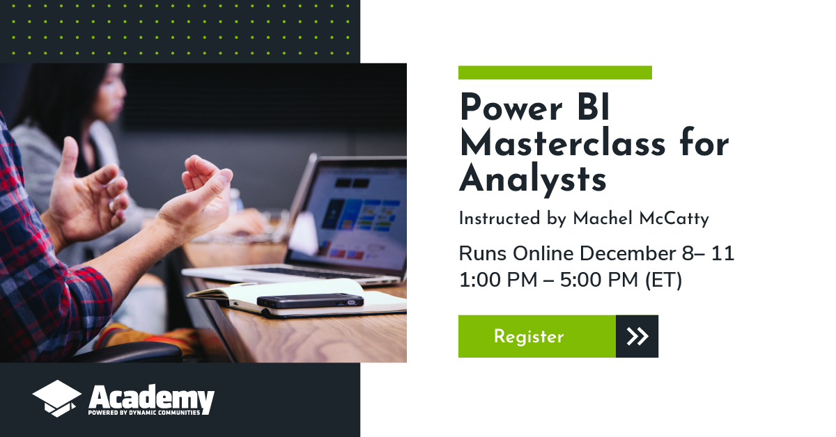Calling all analysts! Attend this training for a solid understanding of the powerful collection of software, apps, &amp; services that is #PowerBI and to learn how to analyze data to work more efficiently. 

Register to join us afternoons from Dec 8-11: hubs.ly/H0yY4tr0