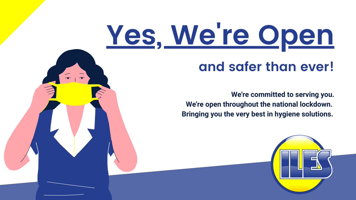 TrevorIlesGroup's tweet photo. We're open throughout the national lockdown with social distancing measures in place. Contact us now for all your hygiene solutions! 👍 https://t.co/KCjm8FyBqT